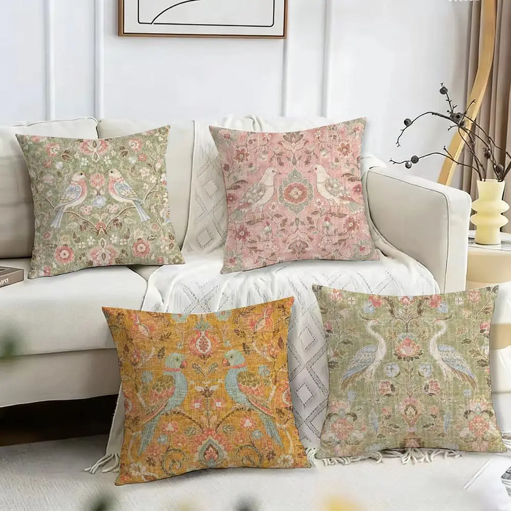 Turkish Folk Floral Pattern Cushion Cover Pillow Case Short Plush Square Throw Pillow Covers Pillowcase Sofa Home Decor Gift