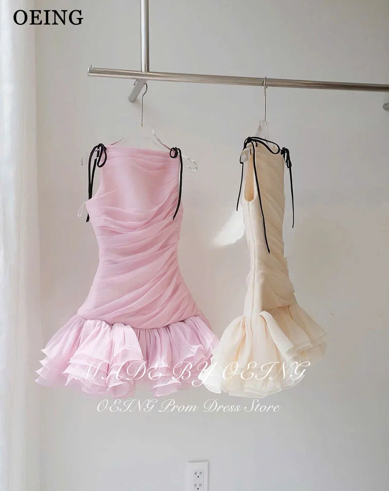 بوينغ بسيط ألف خط أصفر فساتين لحضور الحفلات الموسيقية بلا أكمام الطيات رداء حفلات الأورجانزا فساتين العودة للوطن الصغيرة 2025 مخصص