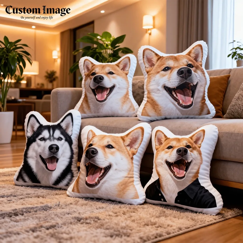 

Personalized Pet Headshot Pillow, Custom Ugly Pet Pattern Cushion, Double-sided Print, Unique Home Decor & Souvenir Gift