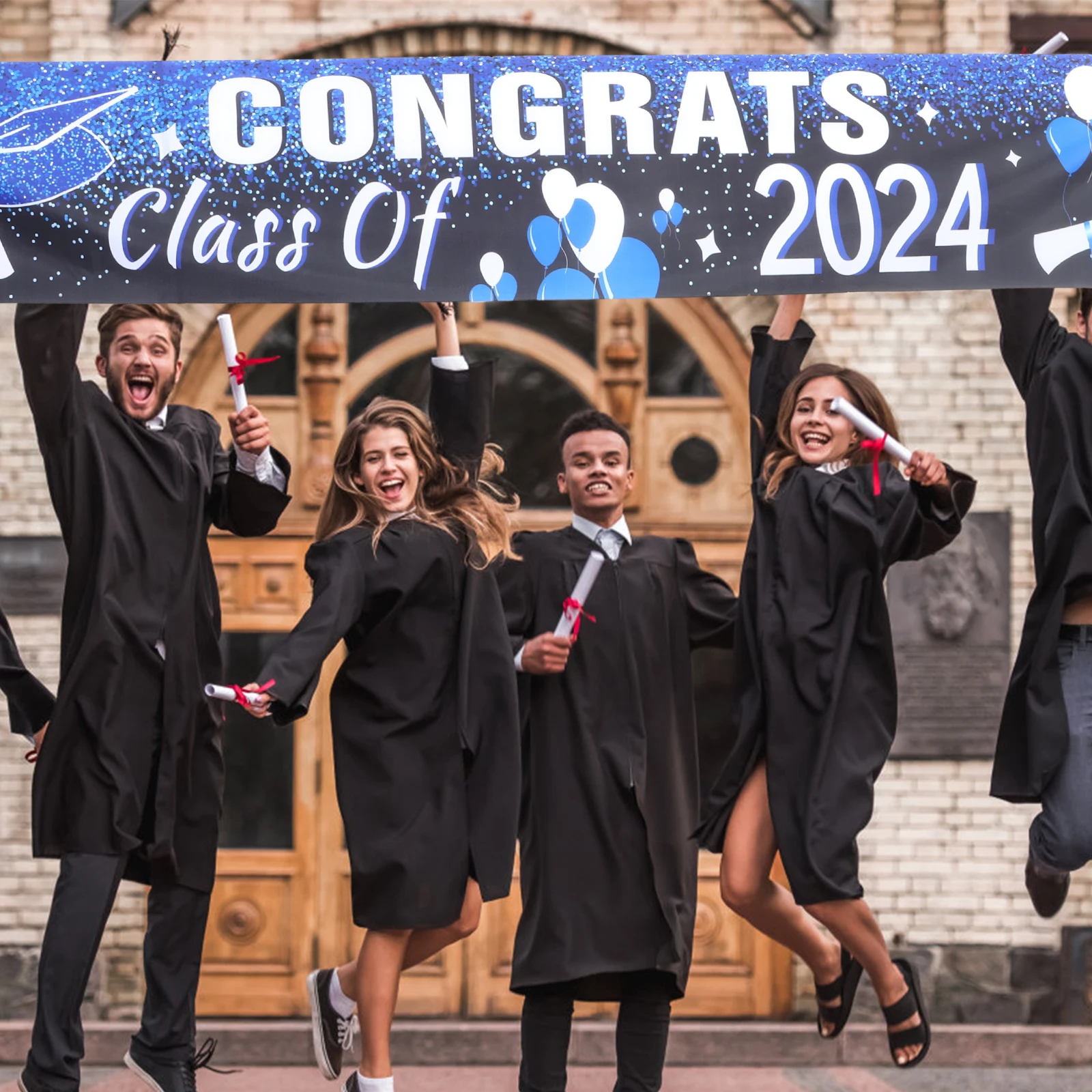 

2024 Graduation Season Banner 50x300cm Party Decorations Photo Background Backdrop for School Celebration Stage Graduation Party