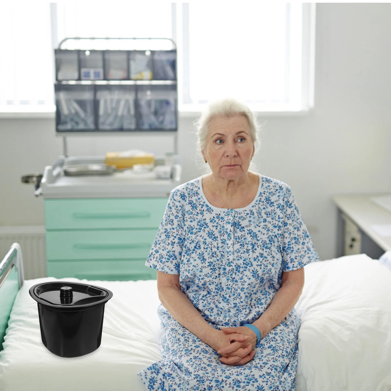 Pot en plastique de 5l avec couvercle, Pot de chambre pour Patients, personnes âgées, enfants, seau d'urine Portable, Commode de chevet, salle de bain, indispensable