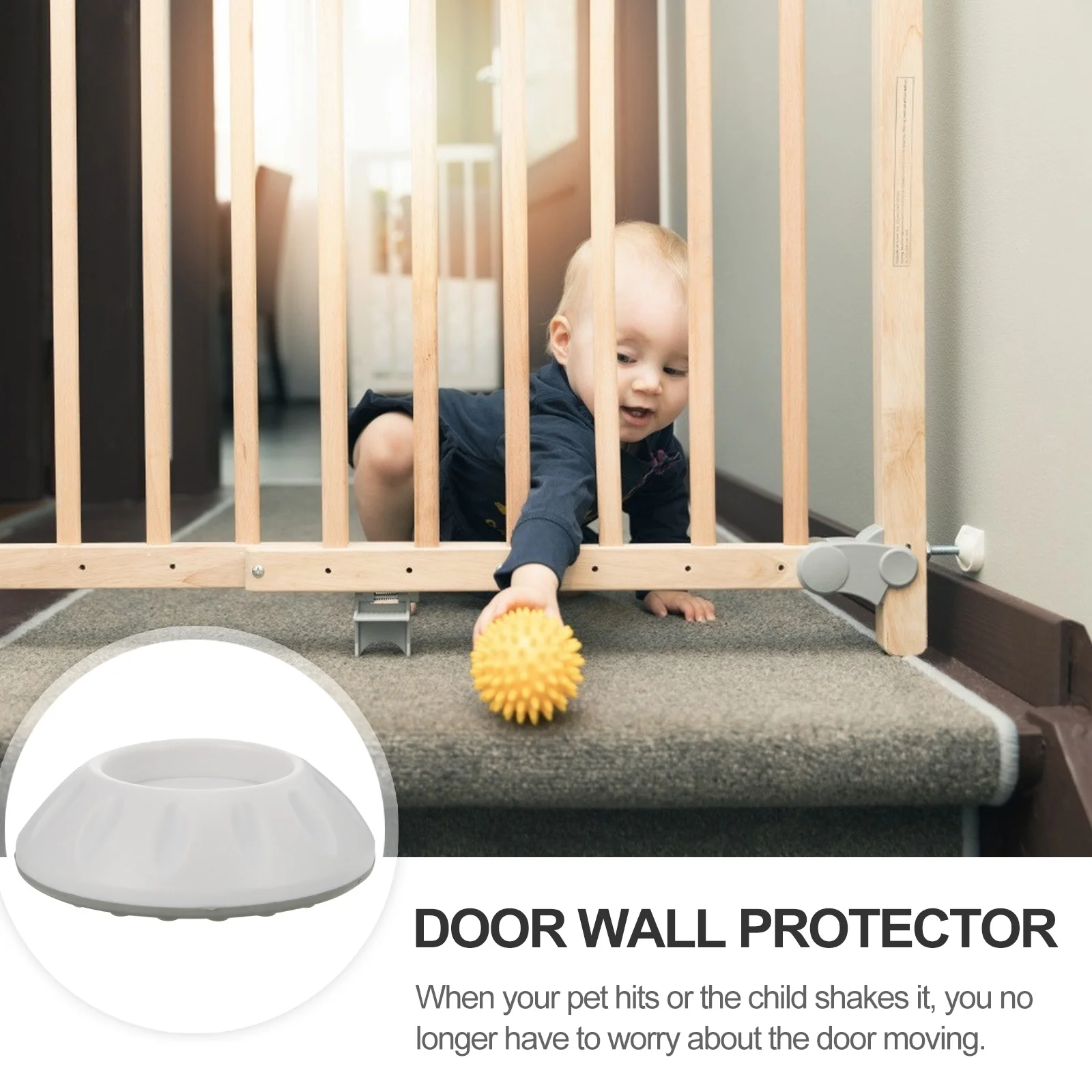 

5Pcs Baby Gate Wall Protector Stair Doorway Guard Pad Scuff Saver Easy Install Space Saving Gate Wall Protector