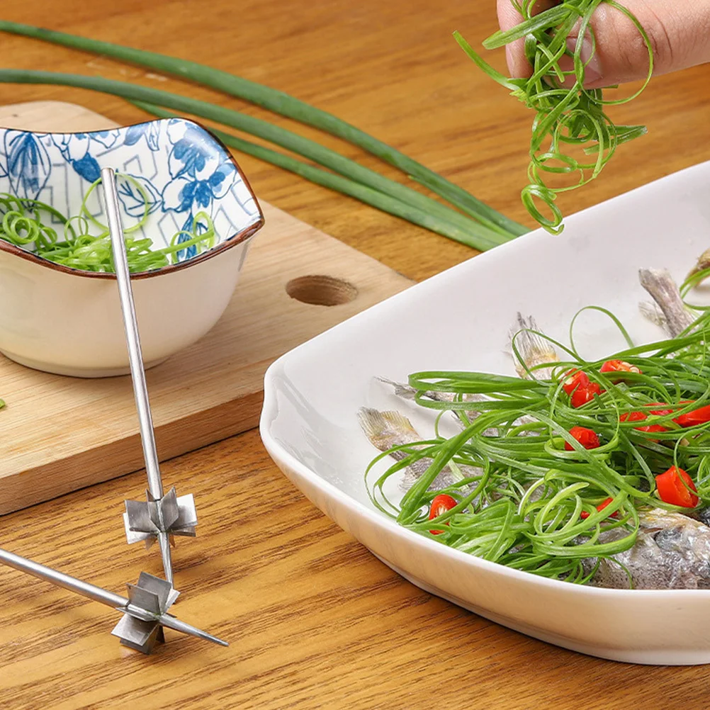 

Vegetable Cutter Stainless Steel Plum Blossom Onion Chopper Kitchen Gadget For Scallions Peppers Carrots Multi-Function