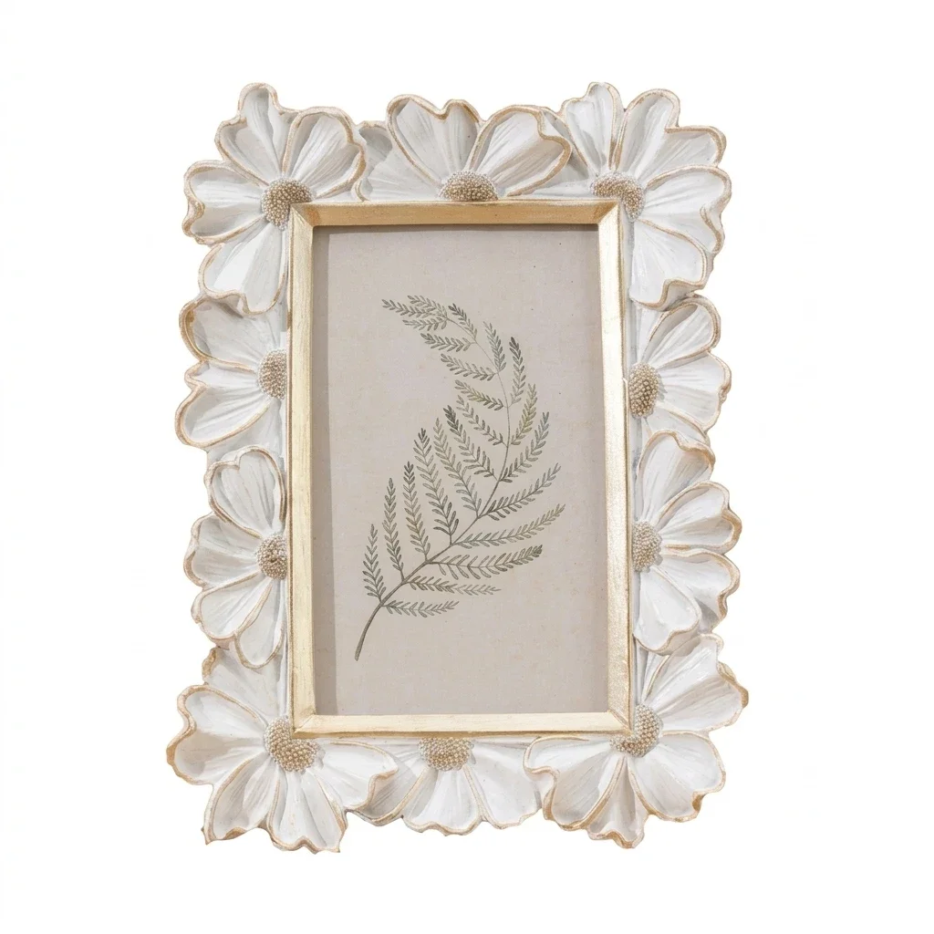 Homeowners Photo Frame Romantic French Style 3D Petal Resin Picture Frame for Living Room Bedroom Elegant Housewarming Gift