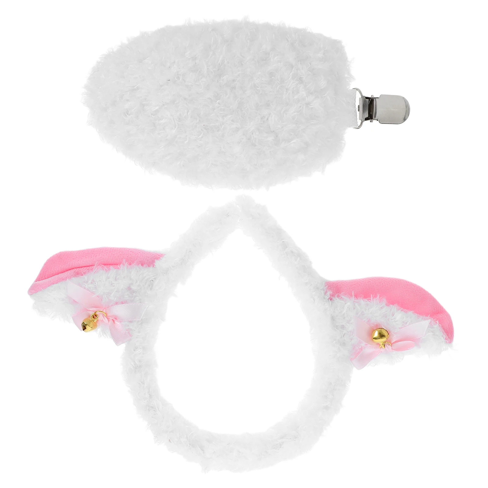 

1 set Lamb Costume Accessories Sheep Ears Headband Tail Set Kids Party Halloween Cosplay Realistic Decor