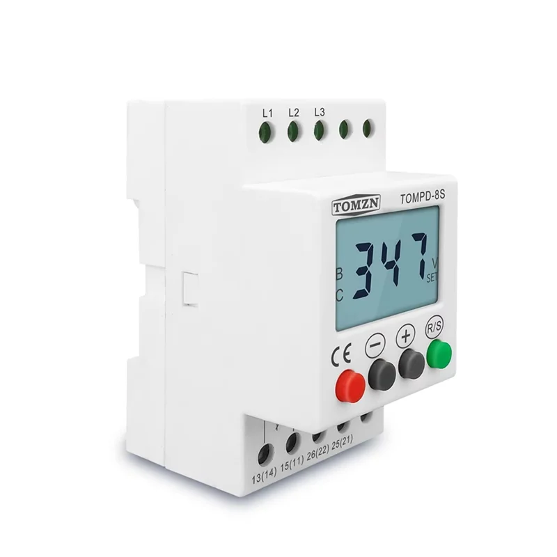 TOMZN Voltage Protector 3 Phase Sequence Protector Under Overvoltage Protector Protection Relay