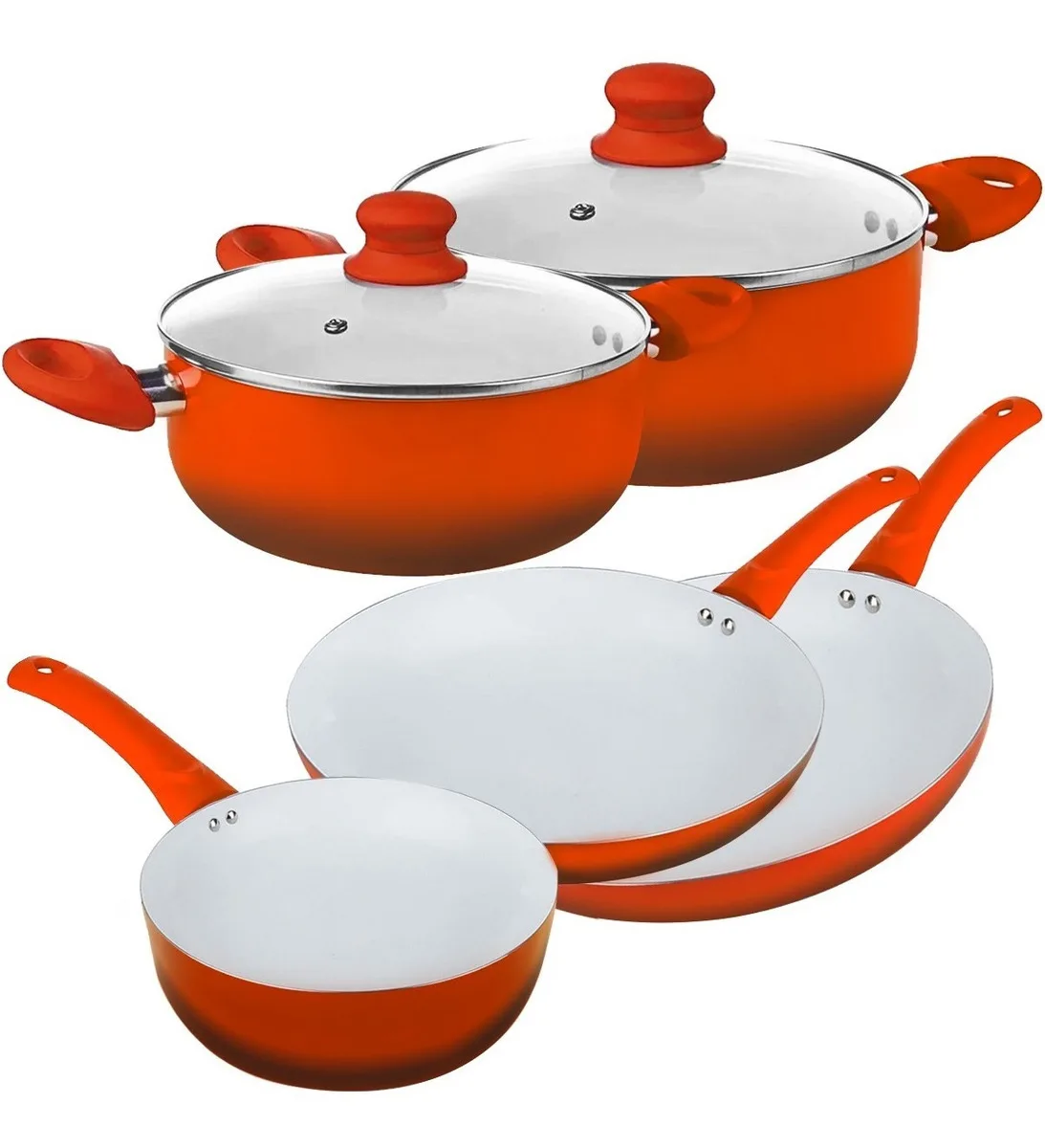 Ceramic Cookware Set 05 Pieces Lid With Steam Output