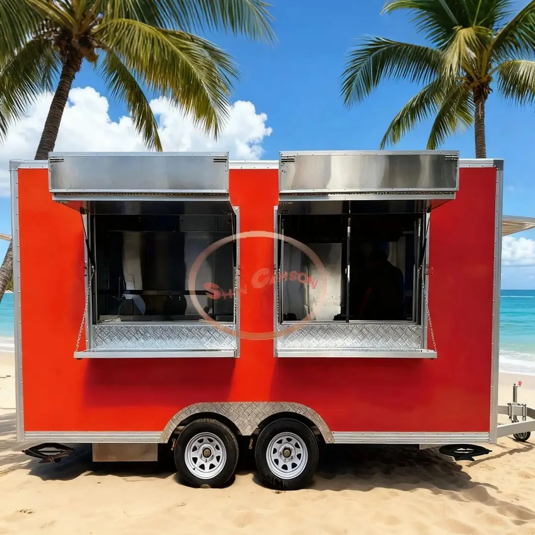 

Outdoor Mobile Food Trailer Multifunctional Vendor Cart Top Choice for Snack Business Portable Kitchen Stand for Street Food