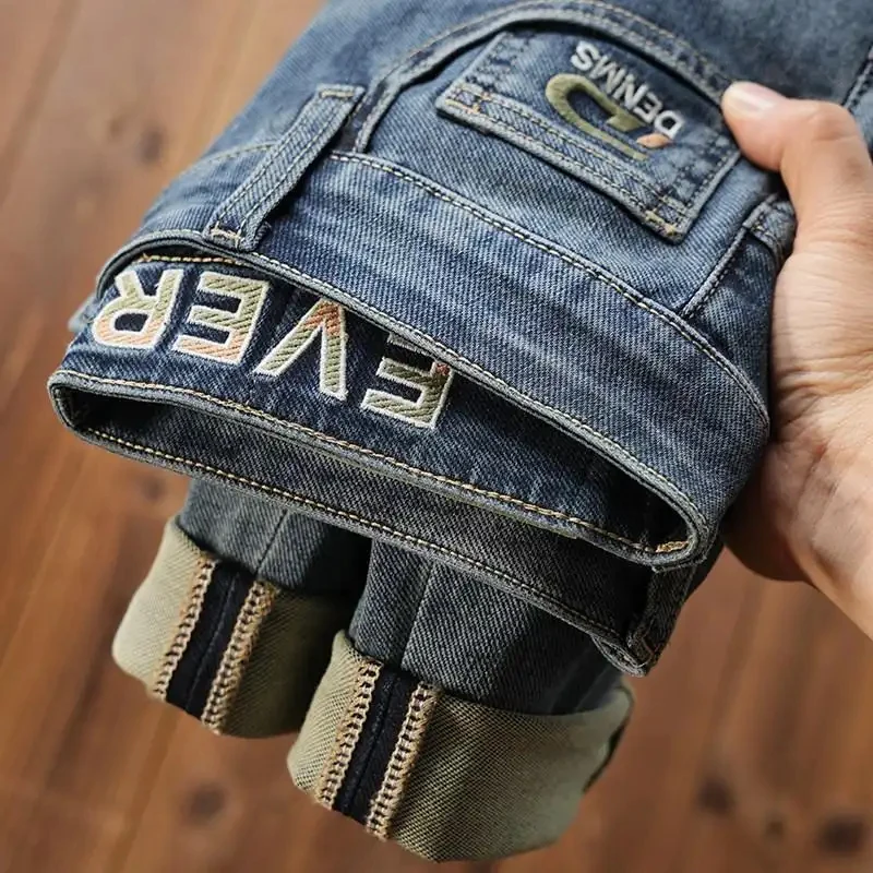 

2026 New Summer Fashion Blue Denim Jeans For Men Luxury Stylish Slim Fit Men's Clothing