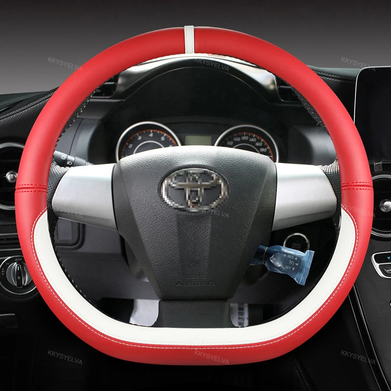 Car Steering Wheel Cover Microfiber Leather For Toyota Wish Auto Accessories interior Fast Shipping