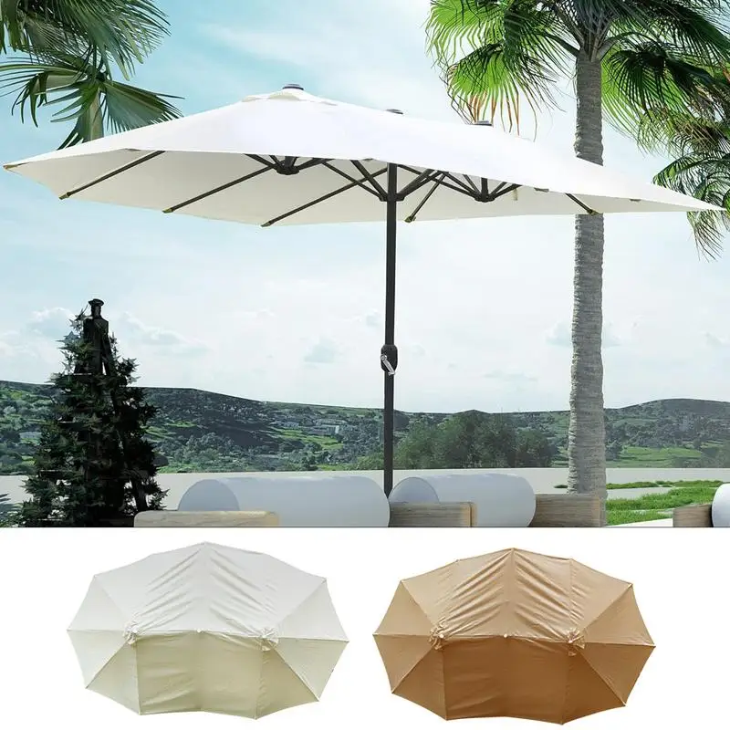 Patio Umbrella Replacement Canopy Waterproof 12-Rib Umbrella Top Fabric Cover Outdoor Replacement Canopy For Beach Umbrella