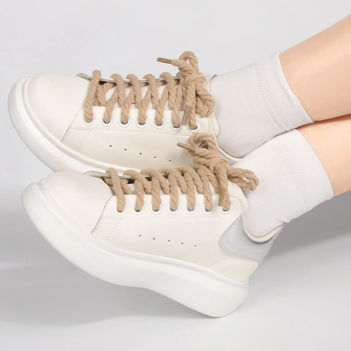 (2 Paar) Hochwertige, dicke, runde Polyester-Schnürsenkel – langlebige Ersatzschnürsenkel für Sneakers, Stiefel – Detail 12