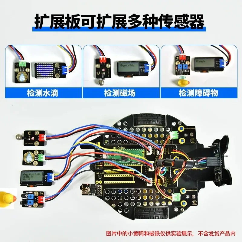 Raspberry Pi Pico Robot Car Kit - Tracking/Avoidance/MicroPython Programmable/Morphable Design/Compatible with Legoeds