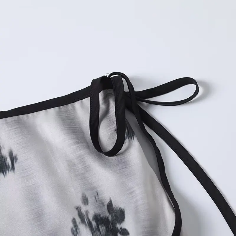 Jenny&Dave Minimalistischer und eleganter Wickelrock mit Tinte, französischer Landhausstil, Blumendruckrock, lockere Midiröcke für Damen