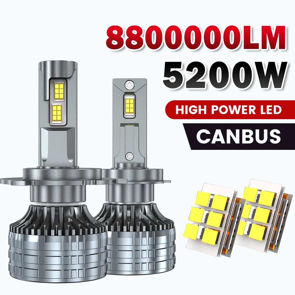 

ACTVTCA 5200W 8800000LM H7 H4 H11 Led Headlight High Power CSP Canbus H1 H8 9005 HB3 9006 HB4 9012 Turbo Lamp Car Led Headlamp