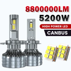 ACTVTCA 5200W 8800000LM H7 H4 H11 Led Headlight High Power CSP Canbus H1 H8 9005 HB3 9006 HB4 9012 Turbo Lamp Car Led Headlamp
