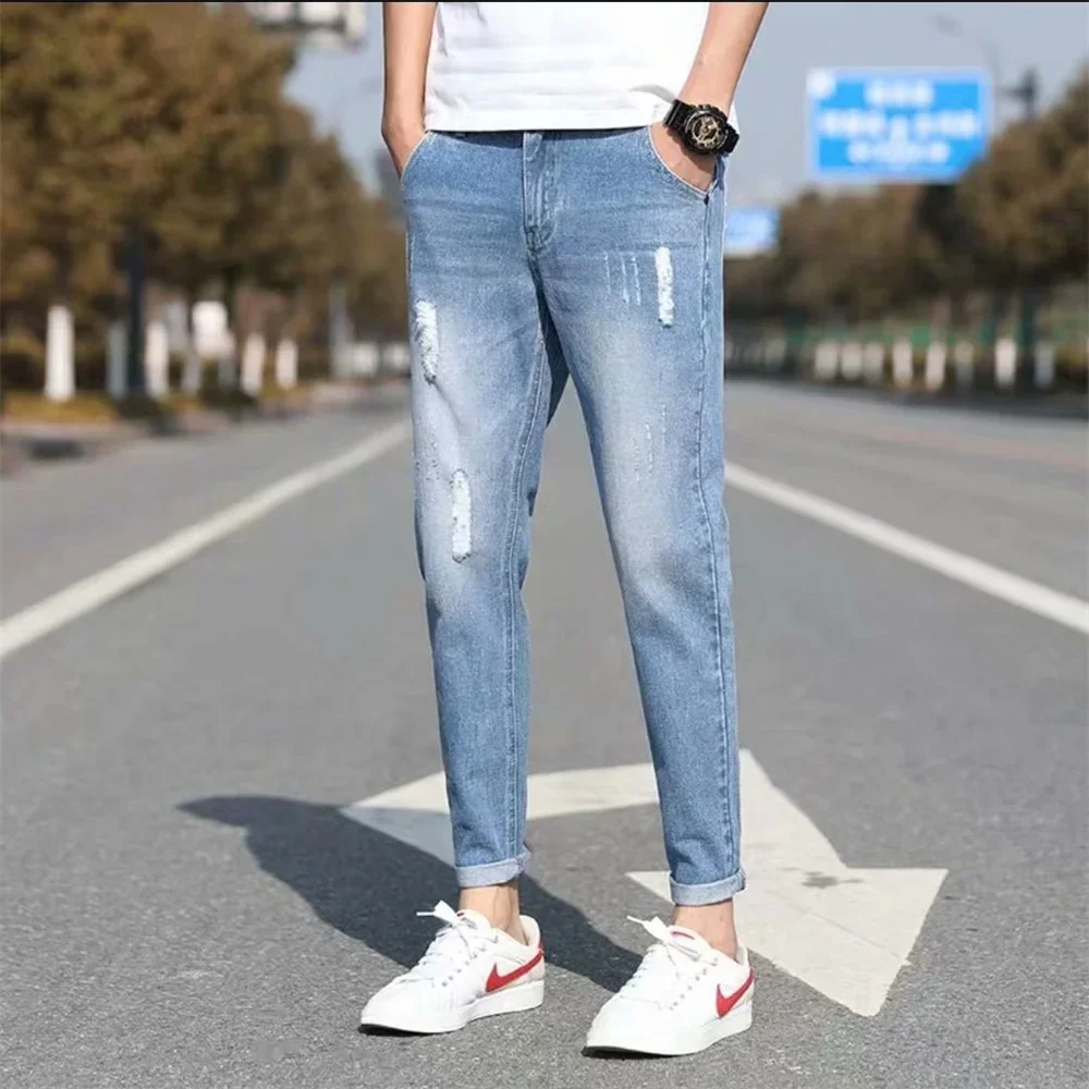 2025 New Men's Slim Fit Stretch Jeans Casual Fashion Multi Pocket Denim Trousers Everyday Men's Jeans Street Work Hip Hop Pants