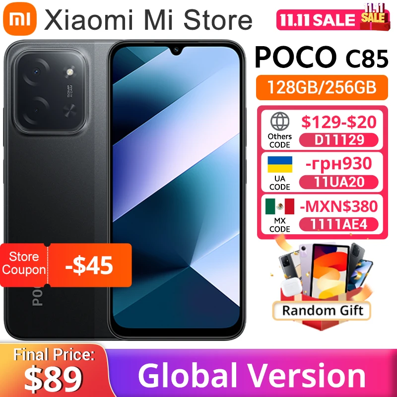 yZ[zPOCO C85 O[o X}[gtH 128/256GB Helio G81-Ultra 6000mAhobe[ 6.9C`fBXvC 50MPJ 33W NFC