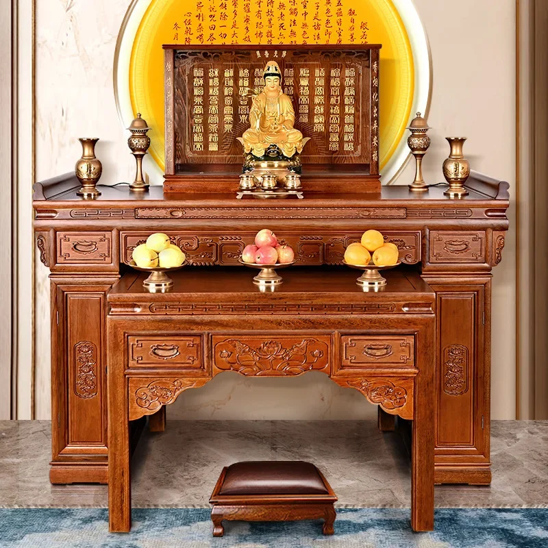 

Incense table, Buddha niche, central hall, altar platform, tribute table, Buddha platform, home use Chinese-style solid wood