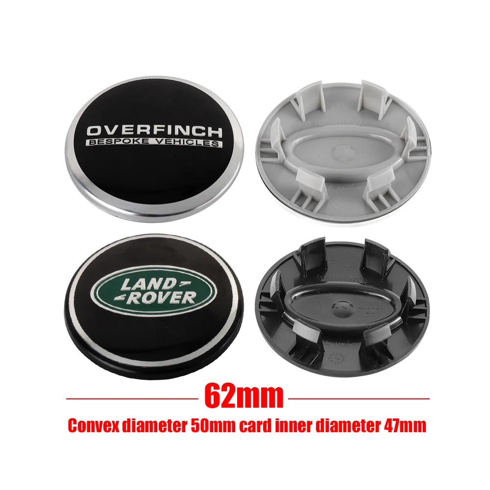 4pcs 62mm Car Wheel Center Cap Rim Logo Hub Lid For Land Rover Range Rover OVERFINCH Freelander Discovery Defender Velar Evoque