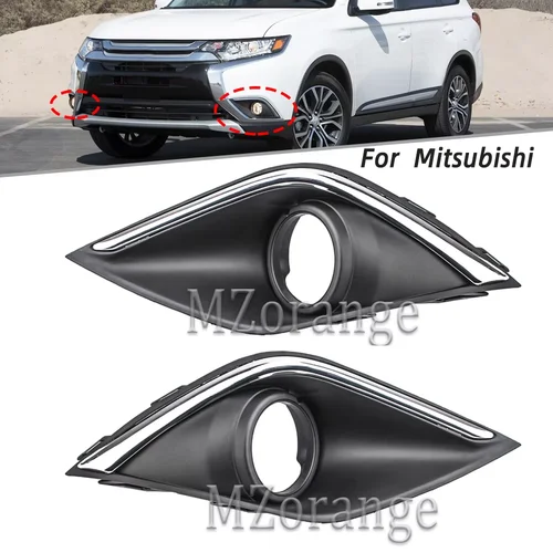 Cubiertas de luz antiniebla para Mitsubishi Outlander, lámpara antiniebla con bisel cromado, capó con marco de rejilla, accesorios para coche, 2015, 2016, 2017, 2018