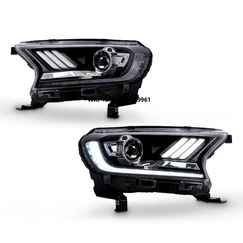 Auto Ranger Raptor Wildtrak Mustang Style Front  T6 T7 T8 for Ranger Headlight 2015-2020 LED Car Lights 6000k Color