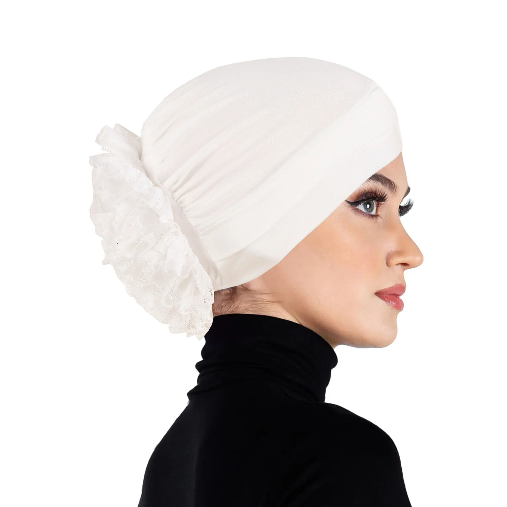 

Forehead Cross Beanies Flower Bonnet Muslim Inner Hijab Hat Women Headscarf Cancer Chemo Cap Hair Loss Head Wrap Turbante Mujer