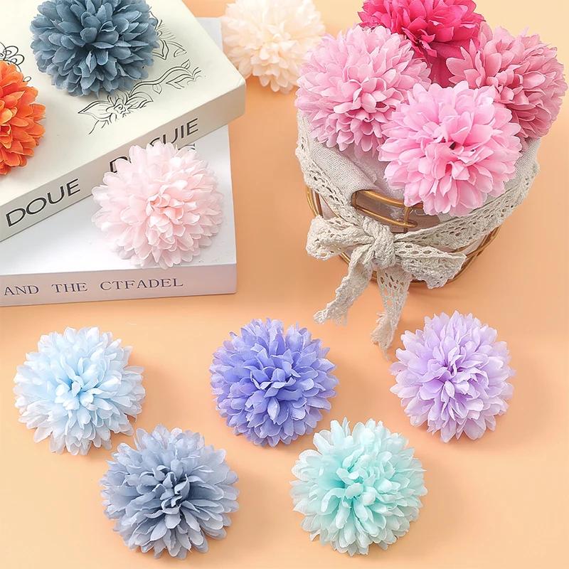 5/10/20 قطعة 6.5 سنتيمتر زهرة اصطناعية الحرير الكوبية ديكور المنزل حفل زفاف زهرية الجدول DIY بها بنفسك الحرفية إكليل الهدايا اكسسوارات
