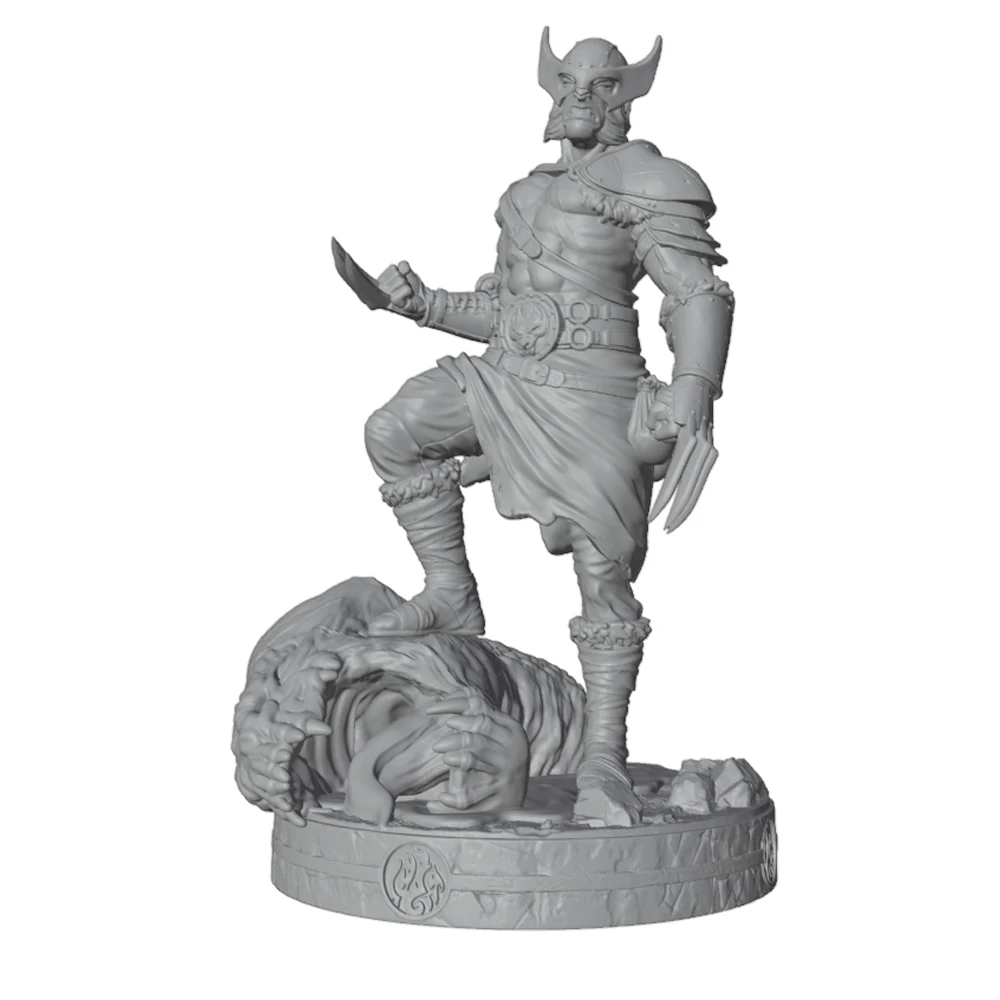 Ornement de bureau 1/24 7,5 cm, figurine de vainqueur de victoire gladiatrice, ensemble de modèles en résine de conquérant viking, statue en résine grise imprimée en 3D, non colorée