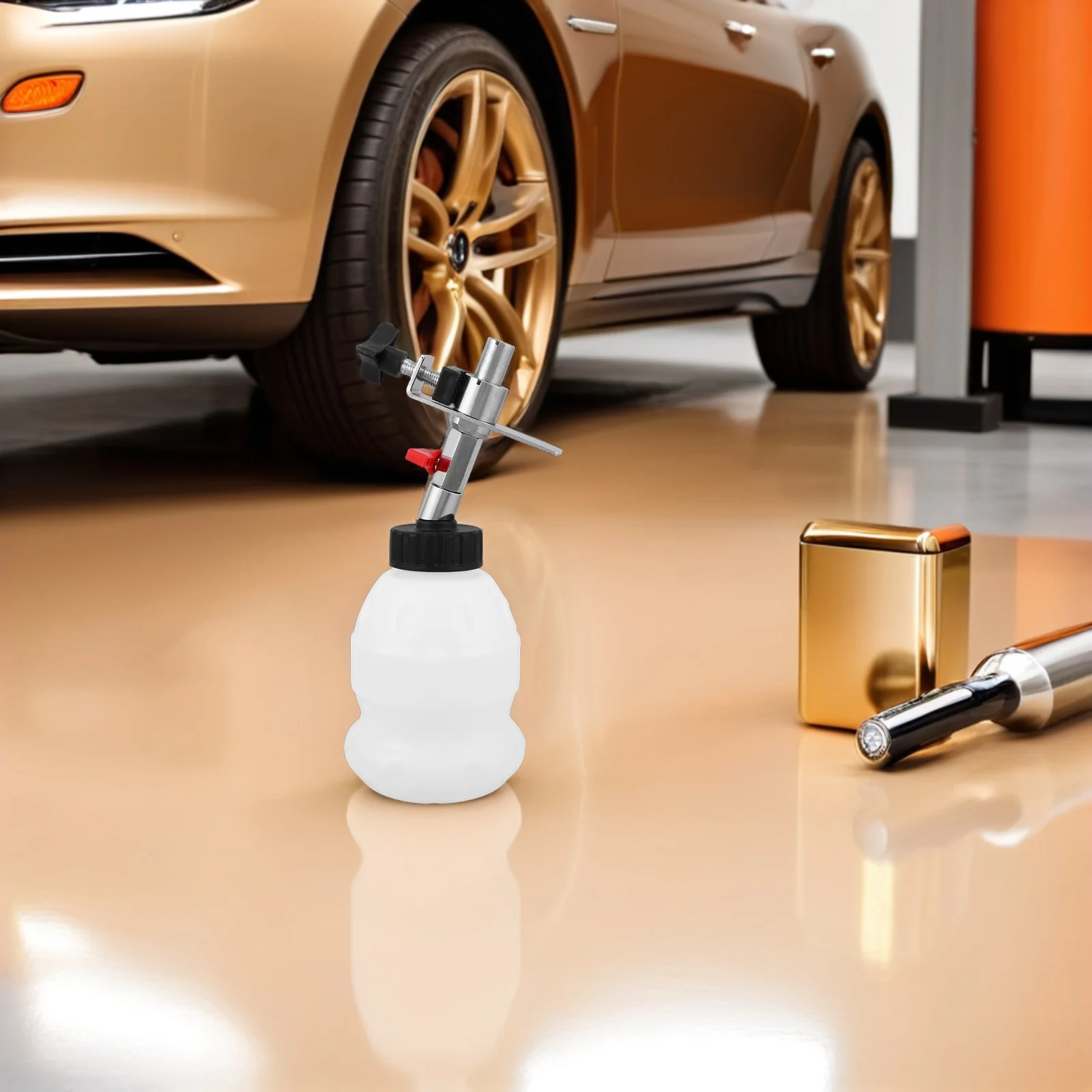 1L ブレーキオイルボトル 角度付き注ぎ口 ユニバーサルブリーダーボトル 迅速かつ安全な流体交換用 耐久性のあるプラスチック合金容器