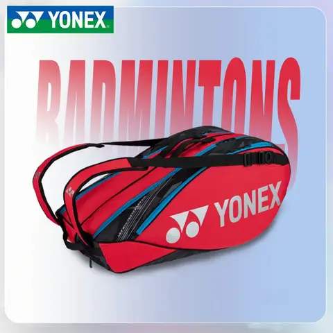 YONEX 투어 에디션 배드민턴 가방 전문 스포츠 테니스 라켓 배낭, 6개 라켓용 독립 신발 칸 포함