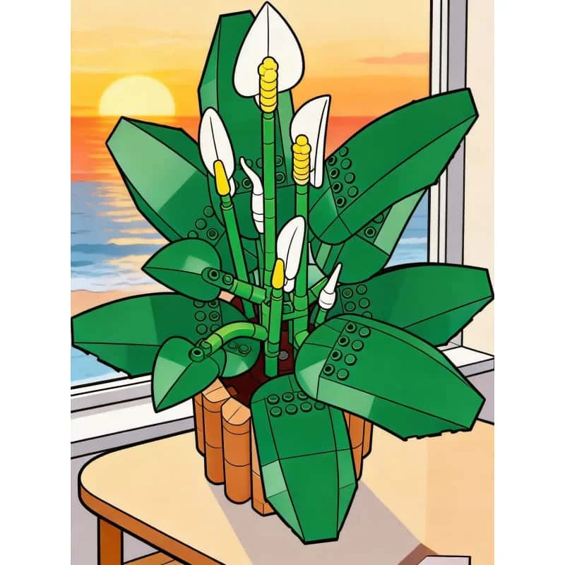 2026 neue 474-teilige Pflanzen- und Blumendekorationen-Serie, Friedenslilien-Bausteine-Puzzle-Modellspielzeug, Weihnachts- und Geburtstagsgeschenk