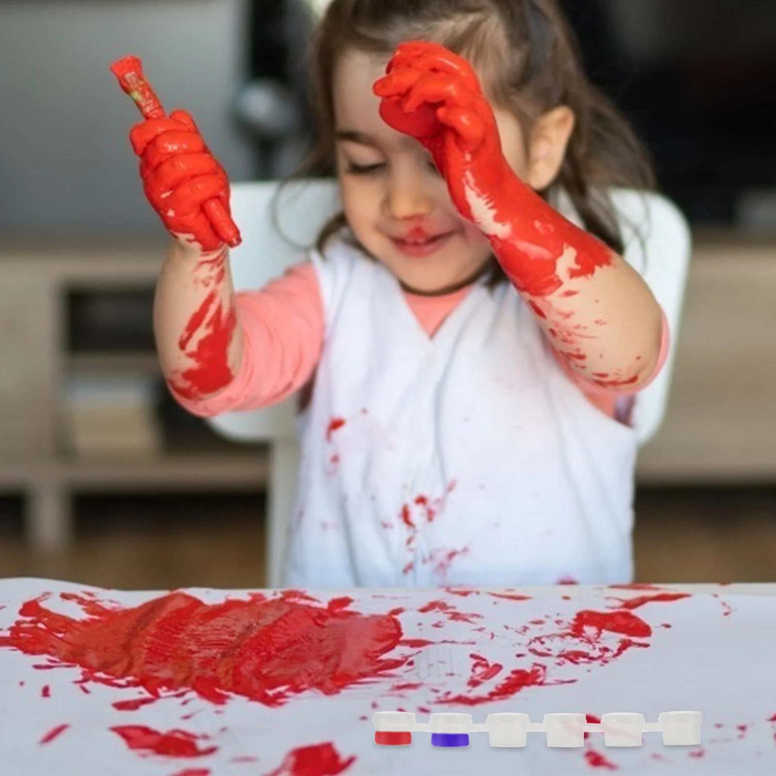 

40pcs Paint Strips 6 In 1 Mini Paint Pots With Lids Clear Plastic Storage Containers For Painting Supplies Art Craft Palette