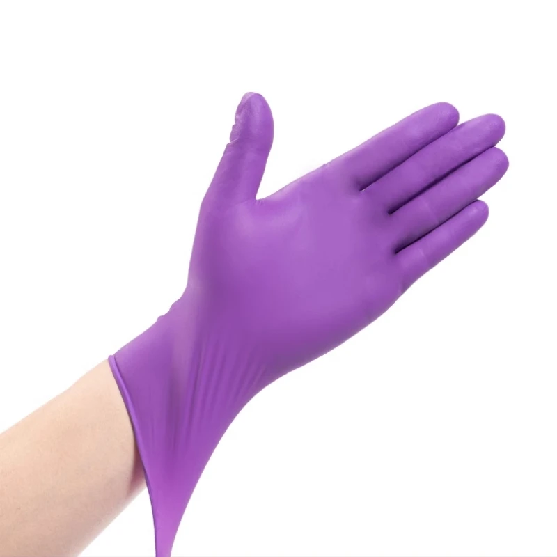 Nitrile Disposable Gloves 20/50Pcs Large Purple Powder Latex Free Household Gloves Haircut Kitchen Beauty Salon SPA Auto Gloves