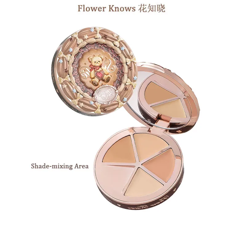 Flower Knows Sweetie Bear 4 colori tavolozza di crema correttore che copre le occhiaie copertura completa viso illumina il trucco del contorno