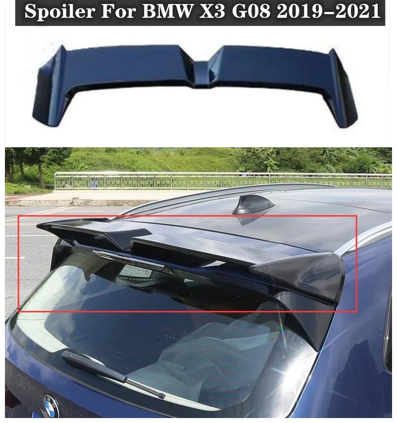 

Fits For BMW X3 G08 2019 2020 2021 2022 High Quality ABS Paint Rear Trunk Roof Spoiler Splitters