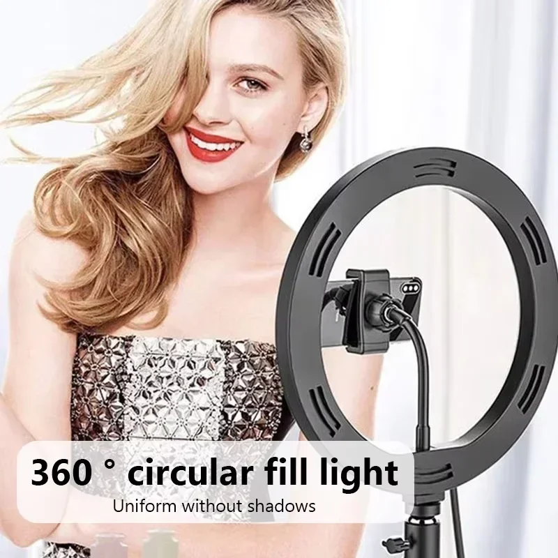 Photography LED Video Light Ring Lighting Photo Studio Lamp Kit For Shoot Live Streaming Youbube With Phone Holder Tripod Stand