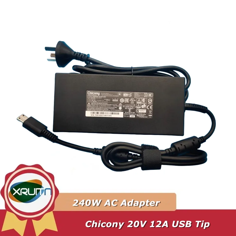 

Chicony 20V 12A 240W AC Adapter for MSI Creator Z16P B12UHST GE66 Raider 11UE-642 Gaming Laptop Power Supply A20-240P2A