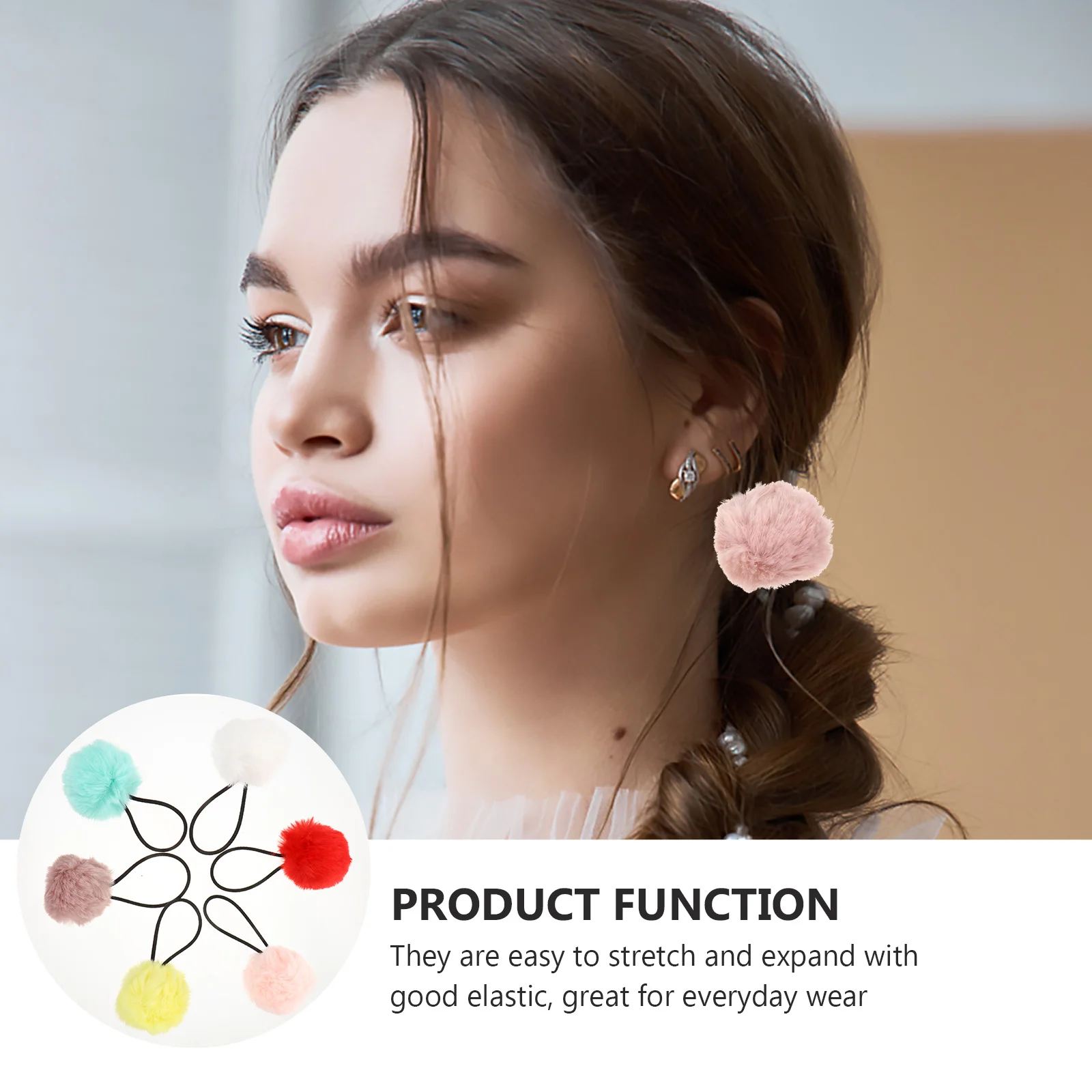 

Elastic Ties Ball Rope Accessories Girls Child Polyester Ponytail Hair Care Styling Tools Gradient Elastic Hair Rope