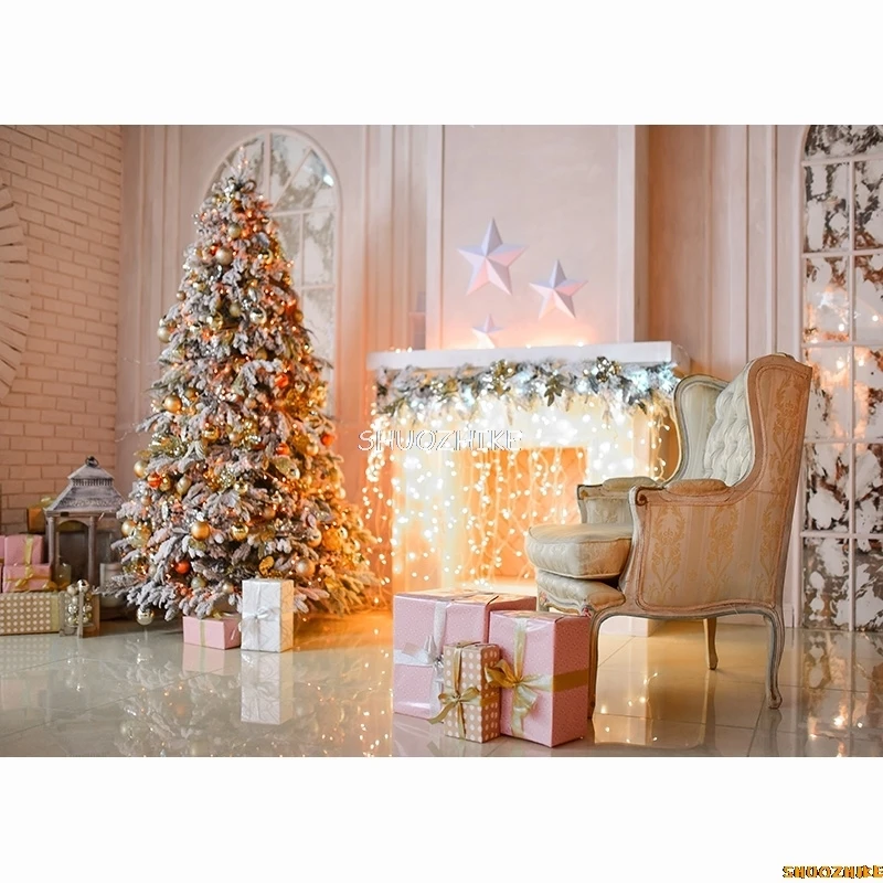 SHUOZHIKE 크리스마스 파티 장식 배경, 아기 나무 사진 배경, 포토콜 사진 소품, 사진 스튜디오 SDJ-02