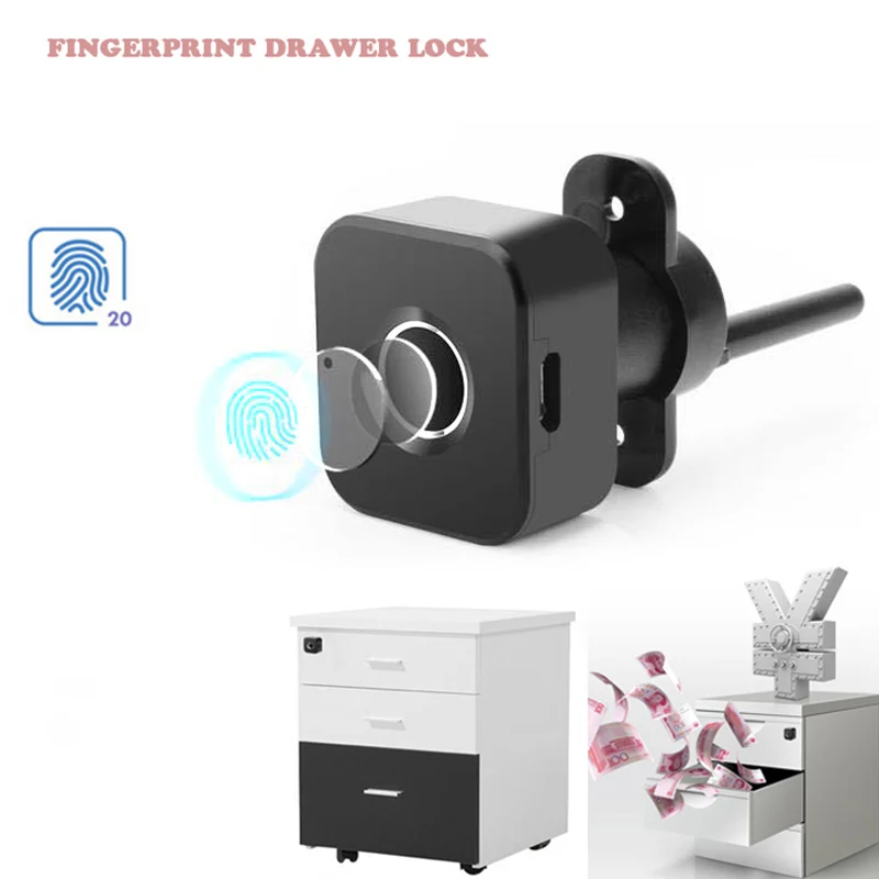 Drawer Fingerprint Lock Triple Cabinet Intelligent Lock Office Desk File Cabinet Safe Drawer Fingerprint Cabinet Lock