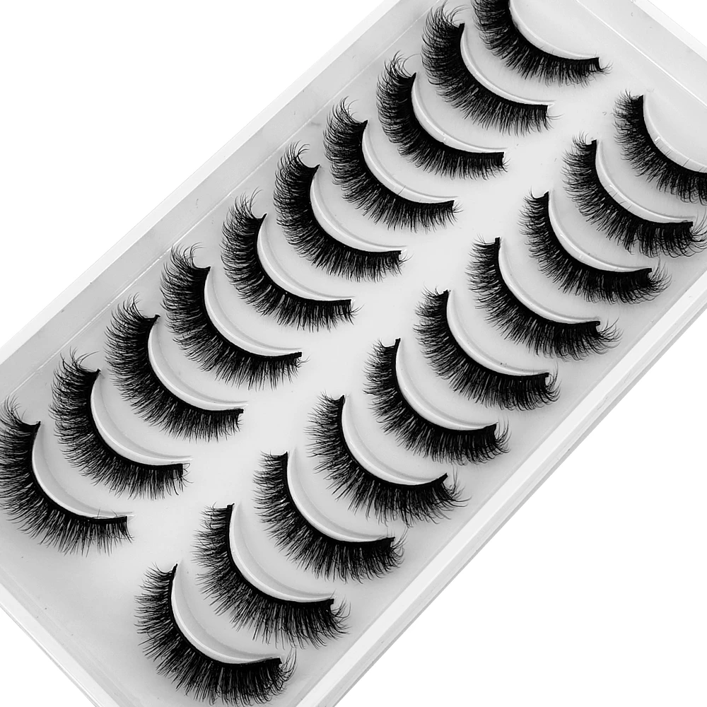 New 10 Pairs 3D Faux Mink Lashes Natural Long Soft Short Lashes Handmade Fake Lashes Makeup Tool Eyelash Extension maquiagem