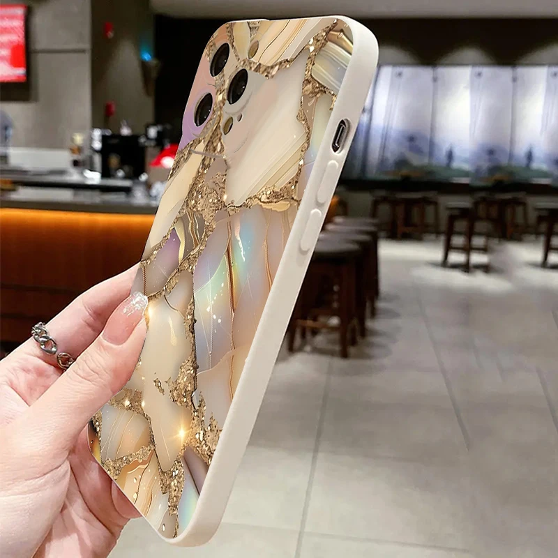 For Samsung Galaxy S25 S24 S26 A16 A36 A56 A35 A55 A34 A54 S23 Ultra S22 Plus S21 FE Phone Case With Gold Graded Marble Pattern - view 4