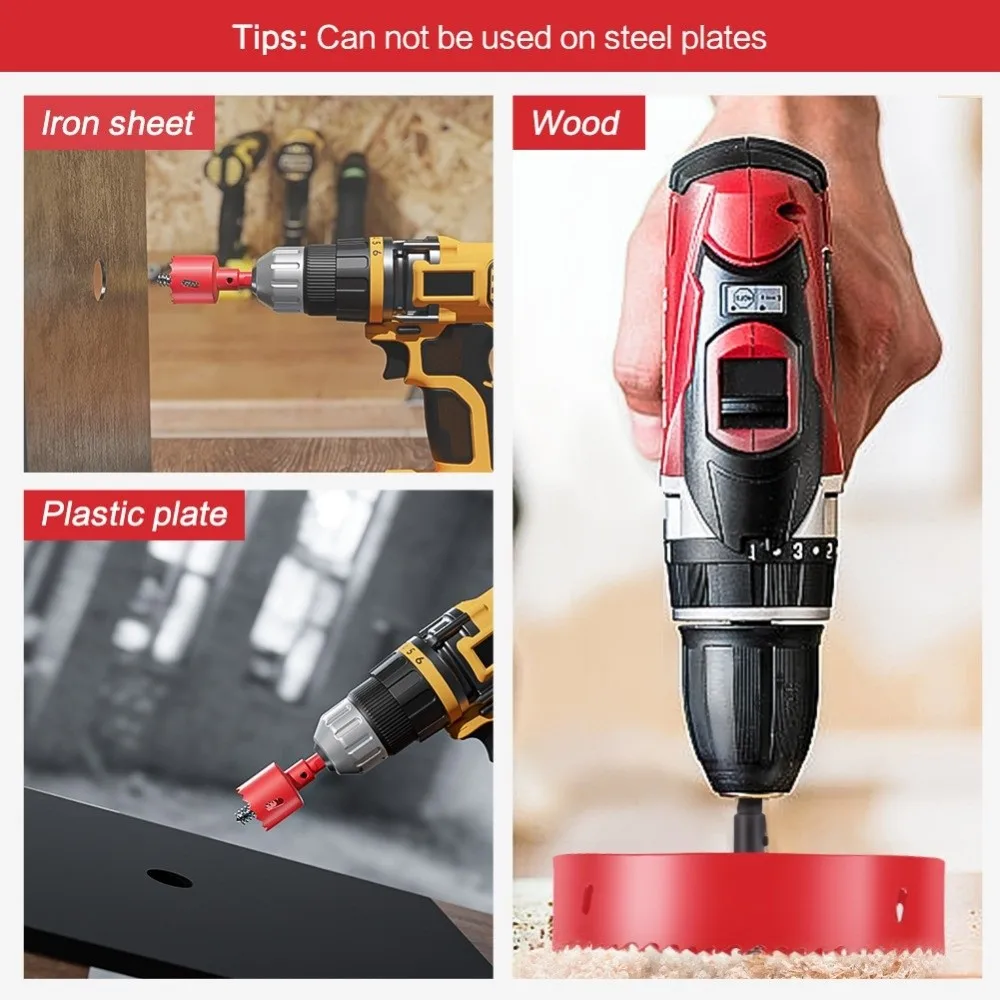 80mm Diameter Hole Saw Cutter With Arbor Mandrel Sharply Teeth Bi-Metal Hole Saw Smooth Cutting Edge 37mm Cutting Depth