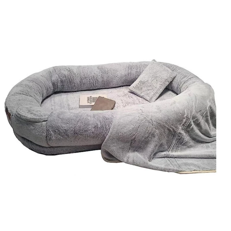 Human kennel lazy sofa can sleep, lie down, disassemble and wash, and it is super comfortable plush sofa bed.