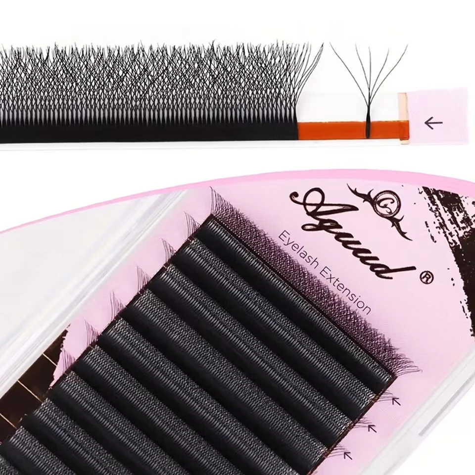 AGUUD Automatic Flowering 2D 3D 4D 5D W Shape Premade Fans Eyelash Extensions Natural Soft Individual Lashes Makeup Cilia