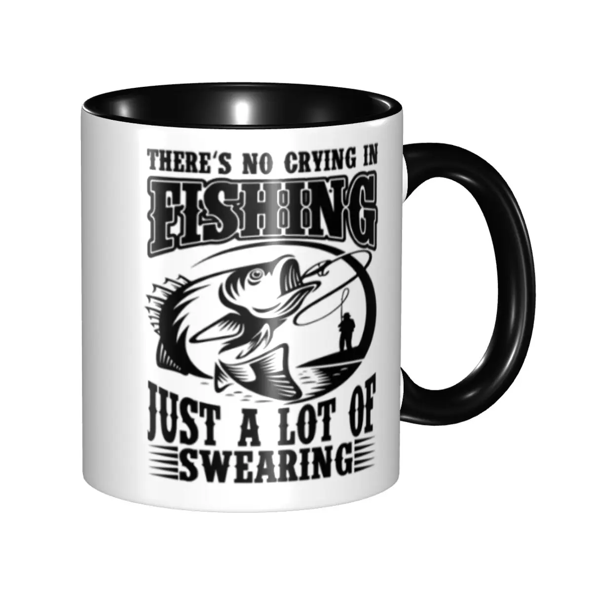 

Personalized There Is No Crying In Fishing Mugs DIY Fisherman Ceramic Milk Tea Coffee Cup