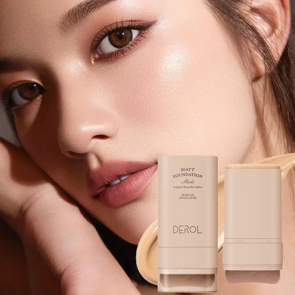 Velvet Matte Foundation Stick คอนซีลเลอร์อ่อนสูง Contouring Lasting กันน้ํา Sweatproof High Coverage Foundation ครีม