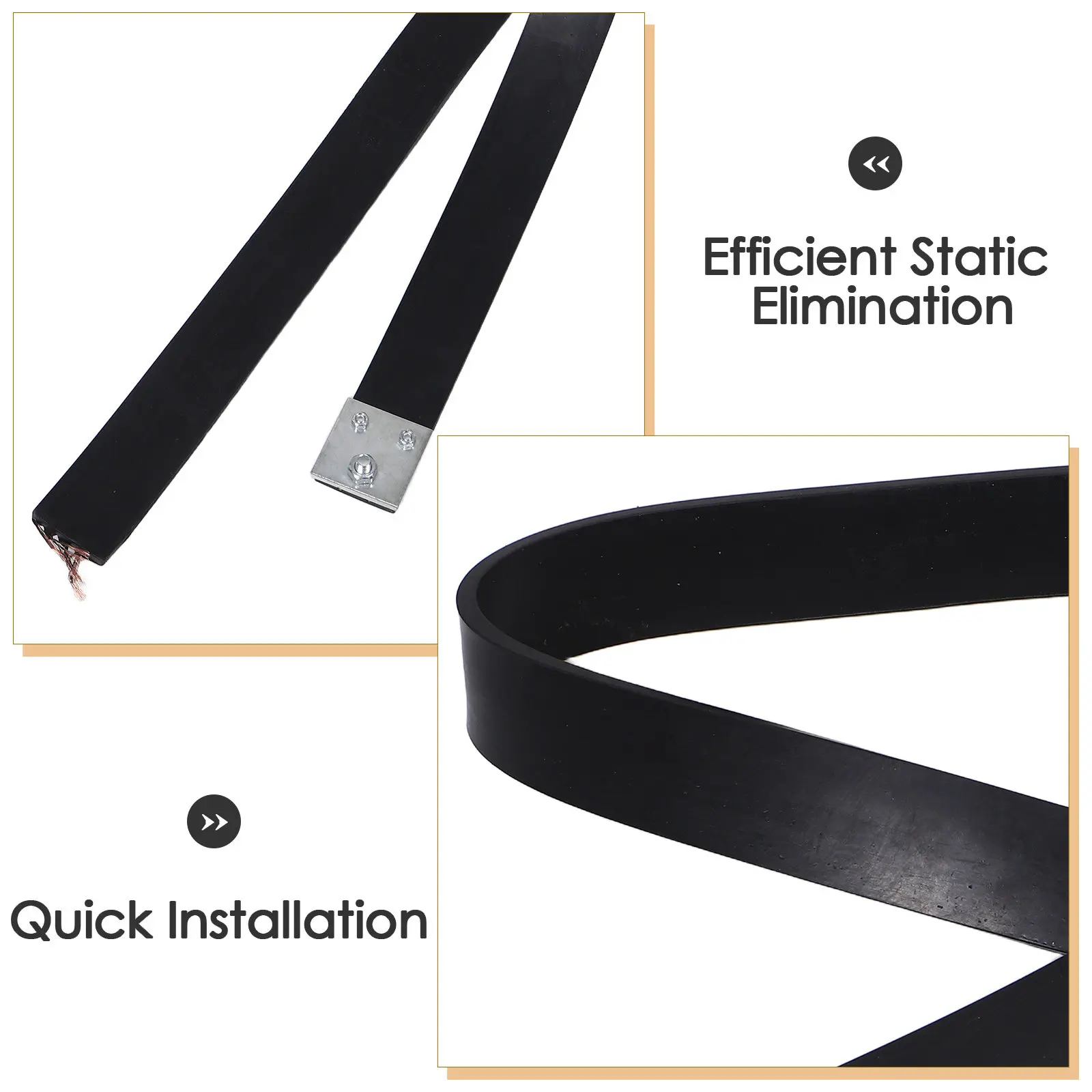 Heavy Duty Anti Static Strip for Trucks 63 Inch Rubber Ground Strap Static Discharge Prevention Safe Transport Grounding Belt
