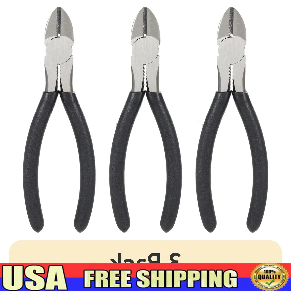 3 حزمة 6 بوصة كماشة قطرية أدوات القطع الدقيقة كهربائيين الحرف DIY مشاريع مقابض متينة غير قابلة للانزلاق #1